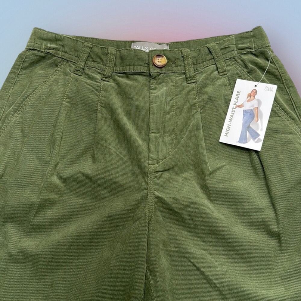 FALLS CREEK Women’s 6 Green HIGH WAIST FLARE Corduroy Jeans